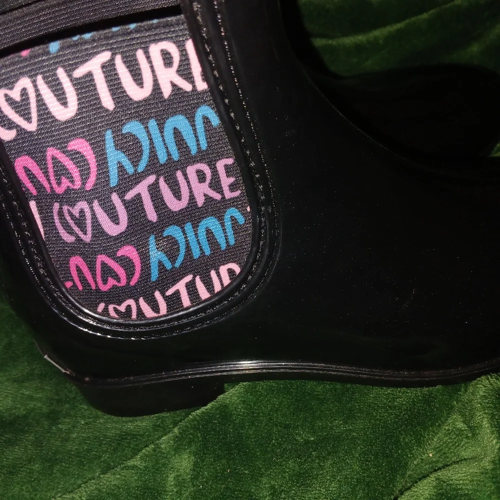 Juicy Couture Black Ankle Rain Boots - Picture 6 of 9
